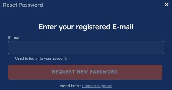 Wijzig uw wachtwoord met behulp van Bof Casino-e-mail